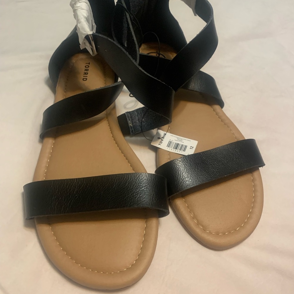 Torrid Black Gladiator Sandals NWT 12